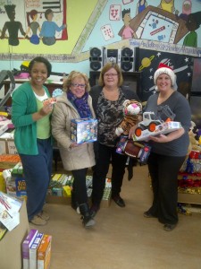 Janet dropping off the toys for the Thorncliffe Neighbourhood Early Years Toy Drive